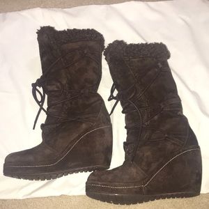 Rocket Dog Brown Suede Boots with fur NWOT